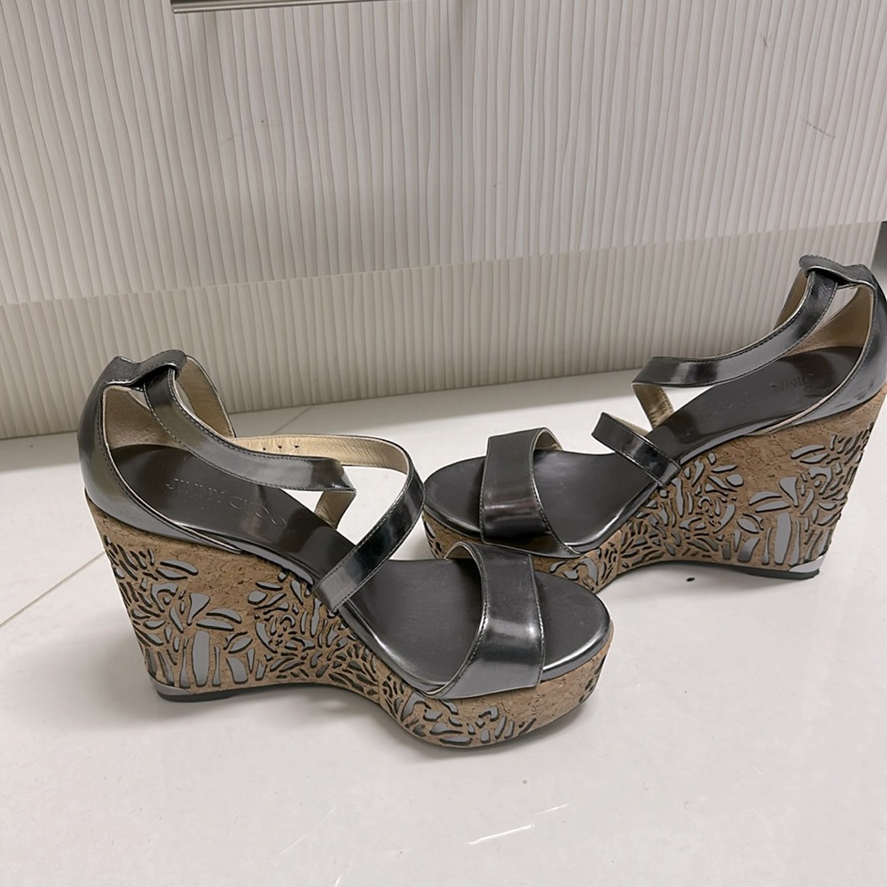 Jimmy Choo silver wedge